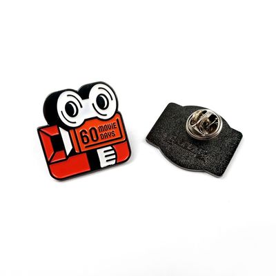kopen Promotioneel embleem met glazuur, lapel pin, zwart, nikkeldekt, enkelzijdig online vervaardiging