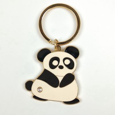 kopen Custom Panda Element schattig paar sleutelhanger metalen cartoon gepersonaliseerde sleutelhangers online vervaardiging