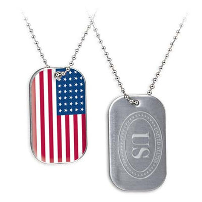 kopen Vormvrij lege ID-tags voor huisdieren gegraveerd Custom American Flag Dog Tag met keten Aluminium materiaal logo online vervaardiging