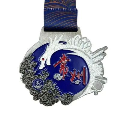 kopen Die struck op maat gegraveerde medailles bedekt met glitter spinning medaille online vervaardiging
