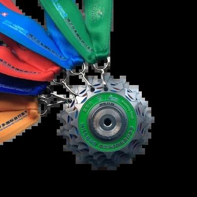 kopen Combinatie 5 versnellingen Fietsen Custom race medaille logo gedrukt / gegoten online vervaardiging