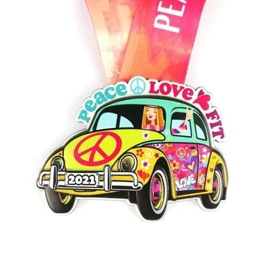 kopen Grote grootte Meerdere kleuren Gevuld zink legering Metaal Award medaille UV-printing Global Art Gifts online vervaardiging