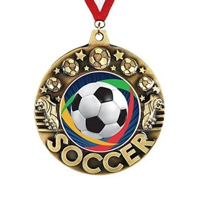 kopen Op maat gemaakte opprenkelde Stock Soccer Award medailles voor grote aankopen online vervaardiging