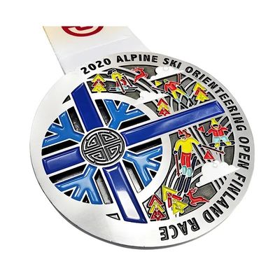 kopen 3′′ 76mm Zinklegering Winterskiën Metalen Kerstloper Medailles Ski Race Award online vervaardiging