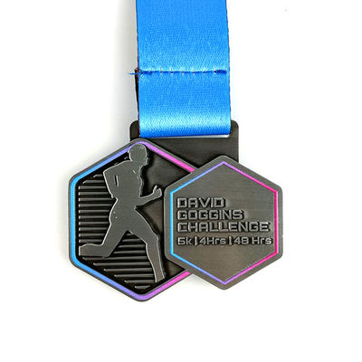 kopen Virtuele hardlopende medaille met patroon kleur spraying / virtuele uitdagingen met medailles online vervaardiging