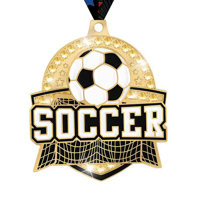 kopen Op maat gemaakte opprenkelde Stock Soccer Awards medailles voor grote aankopen online vervaardiging
