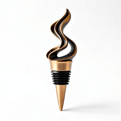 kopen Abstract Metalen wijnstopper Artistiek vloeiend ontwerp online vervaardiging