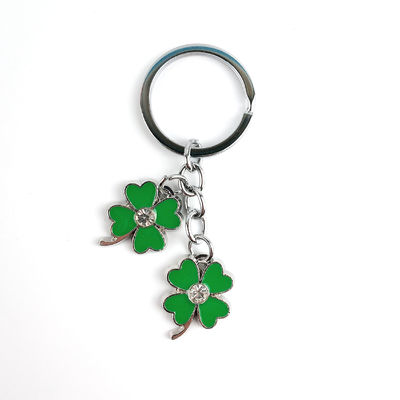 kopen Zink legering zachte glazuur vier blad klaver sleutelketting charmante geluk accessoire online vervaardiging