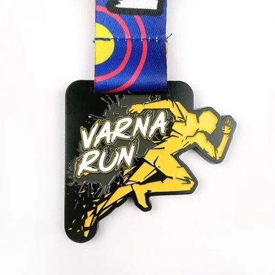 Virtuele hardlopende medaille met patroon kleur spraying Custom Event medailles