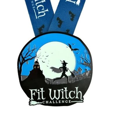 Glowing Fit Witch Challenge Halloween medaille / op maat gemaakte medailles